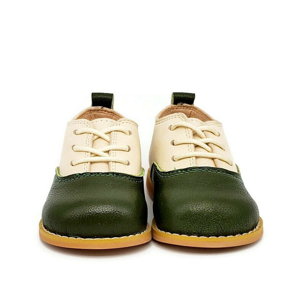 Vintage Oxford Low-Top - Bone/Olive - Tippy Tot Shoes