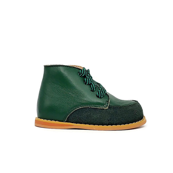 Vintage + Stripe Shoelaces - Emerald Green - Tippy Tot Shoes