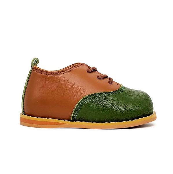 Vintage Oxford Low-Top - Brandy/Green Apple - Tippy Tot Shoes