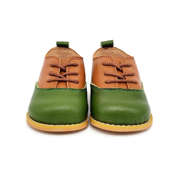 Vintage Oxford Low-Top - Brandy/Green Apple - Tippy Tot Shoes