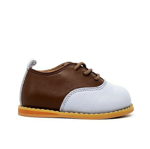 Vintage Oxford Low-Top - Coffee/Baby Blue - Tippy Tot Shoes