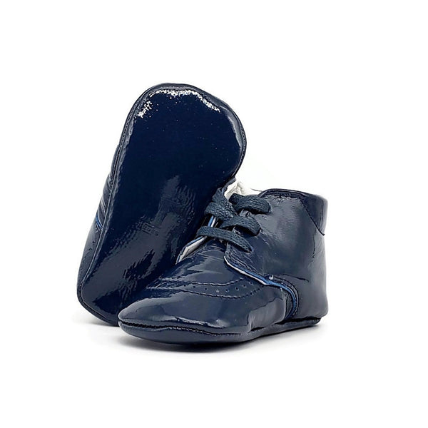 Baby Crib Shoes - Navy Patent - Tippy Tot Shoes