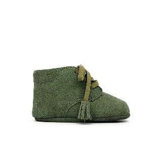 Baby Crib Shoes - Sage Suede + Tassel - Tippy Tot Shoes