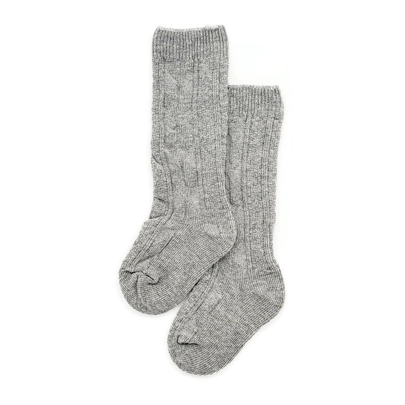 Unisex Cable Knit Socks - 1 pair Grey - Tippy Tot Shoes