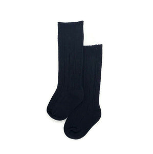 Unisex Cable Knit Socks - 1 pair Black - Tippy Tot Shoes