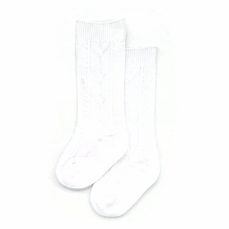 Unisex Cable Knit Socks - 1 pair White - Tippy Tot Shoes