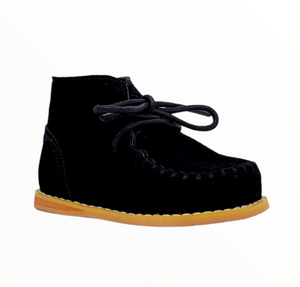 Vintage Suede Boots - Black - Tippy Tot Shoes